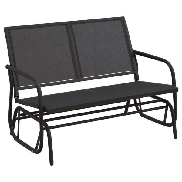3-tlg. Garten-Lounge-Set Schaukel Schwarz Textilene und Stahl