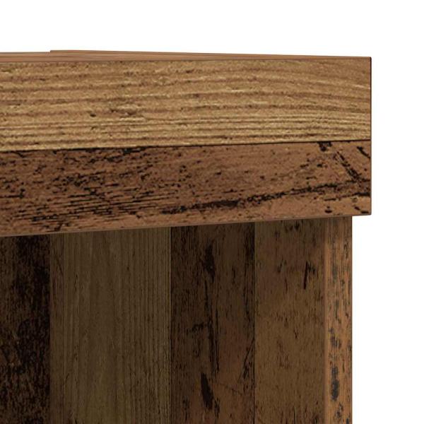 TV-Schrankset mit LED-Lichtleisten 8 pcs Altholz Holzwerkstoff