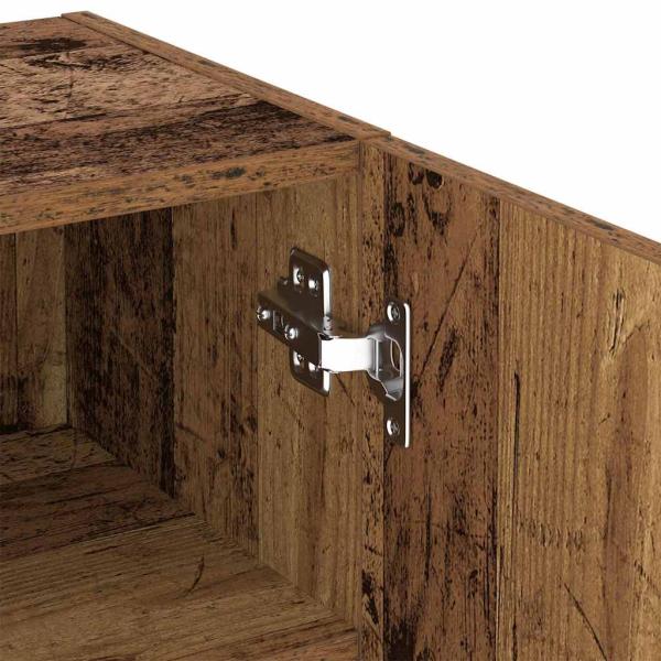 TV-Schränk mit LED-Lichtleisten 4 pcs Altholz Holzwerkstoff