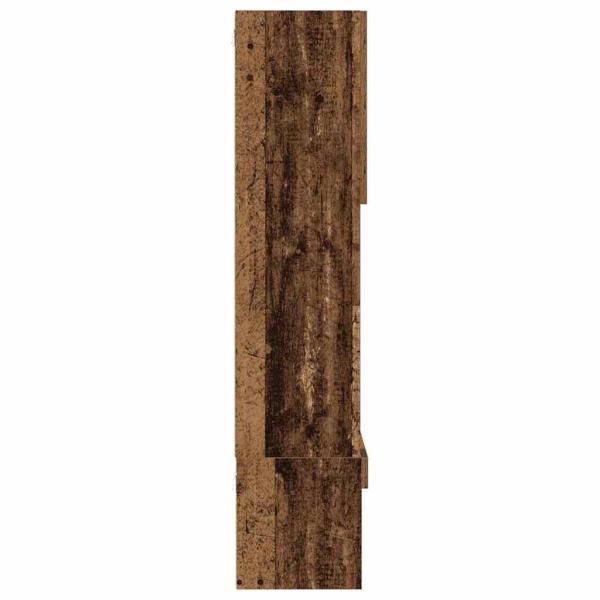 TV-Schränk mit LED-Lichtleisten 4 pcs Altholz Holzwerkstoff