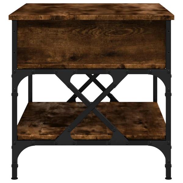 Couchtisch Räuchereiche 70x50x50 cm Holzwerkstoff und Metall