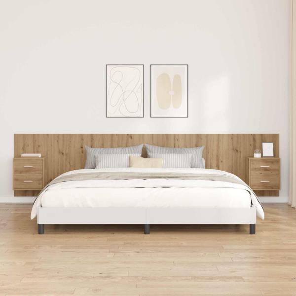 ARDEBO.de - Kopfteil mit Schrank 3 Stk. Artisan-Eiche Holzwerkstoff