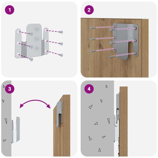 Kopfteil mit Schrank 3 Stk. Artisan-Eiche Holzwerkstoff