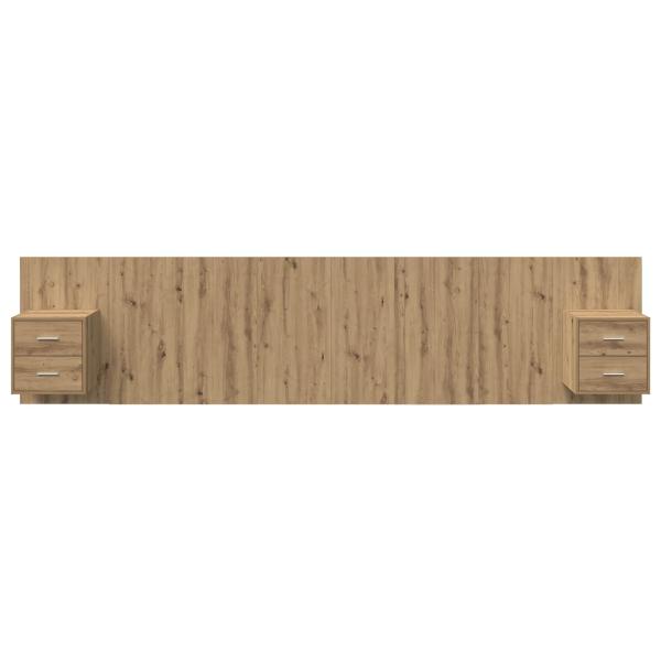 Kopfteil mit Schrank 3 Stk. Artisan-Eiche Holzwerkstoff