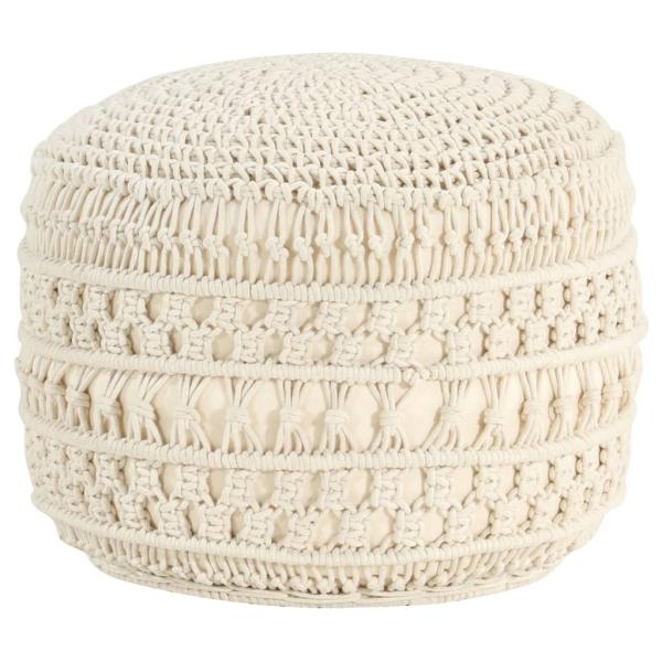 ARDEBO.de - Makramee Sitzpuff Handgefertigt 45 x 30 cm Baumwolle