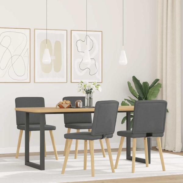 ARDEBO.de - Esszimmerstühle 4 Stk. Dunkelgrau Stoff