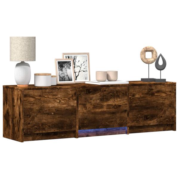 Fernsehschrank mit LED 140 x 34 x 40 cm Geräucherte Eiche