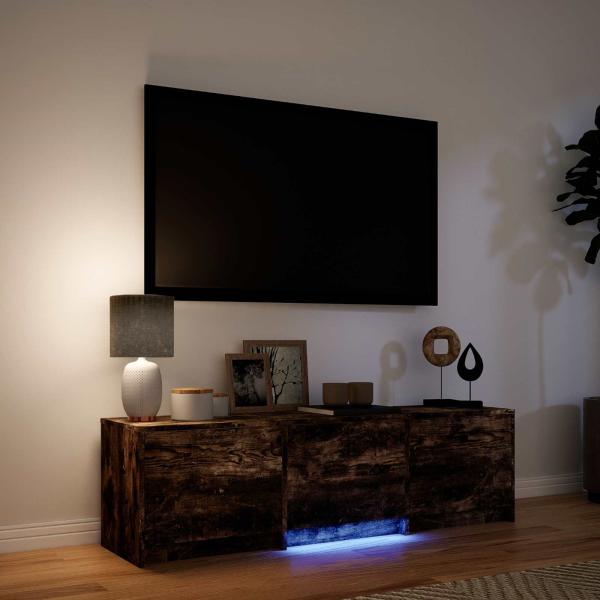 Fernsehschrank mit LED 140 x 34 x 40 cm Geräucherte Eiche