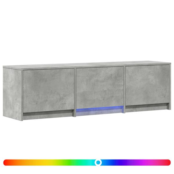 Fernsehschrank mit LED 140x34x40 cm Betongrau Holzwerkstoff