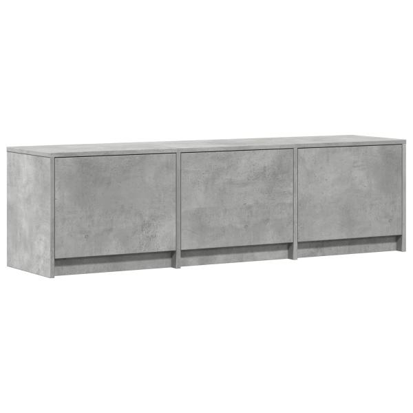 Fernsehschrank mit LED 140x34x40 cm Betongrau Holzwerkstoff