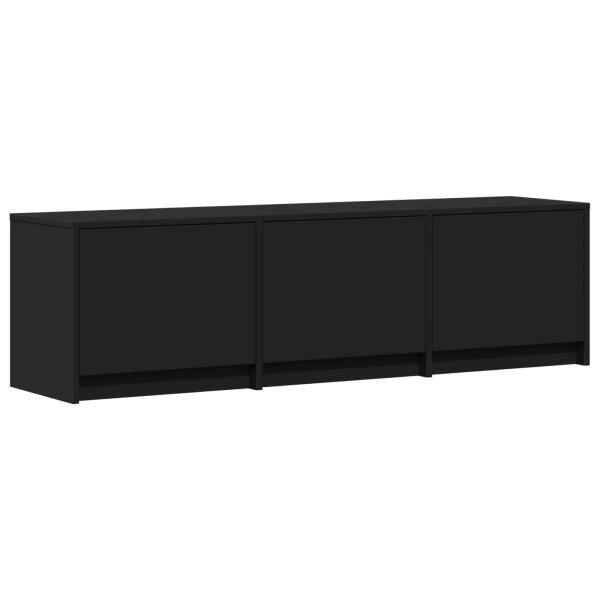 Fernsehschrank mit LED 140 x 34 x 40 cm Schwarz Holzwerkstoff