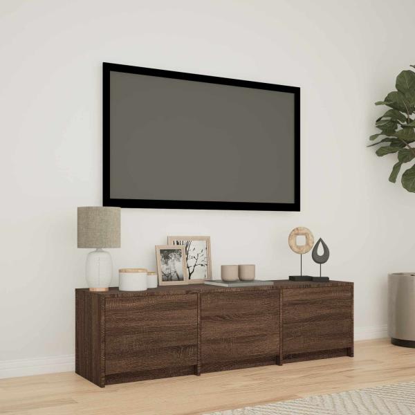 ARDEBO.de - Fernsehschrank mit LED 140 x 34 x 40 cm Braun Eichen-Optik