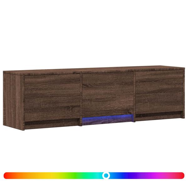 Fernsehschrank mit LED 140 x 34 x 40 cm Braun Eichen-Optik