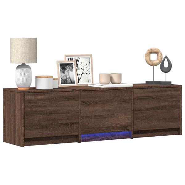 Fernsehschrank mit LED 140 x 34 x 40 cm Braun Eichen-Optik