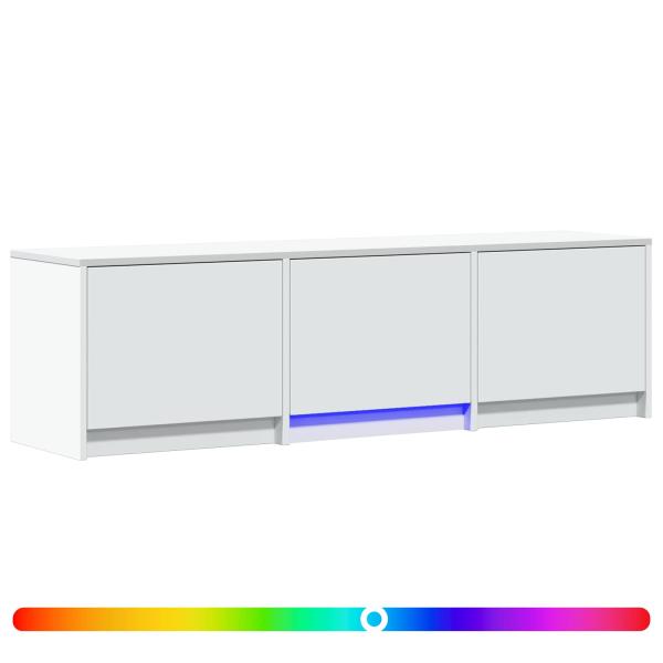 Fernsehschrank mit LED 140 x 34 x 40 cm Weiß Holzwerkstoff
