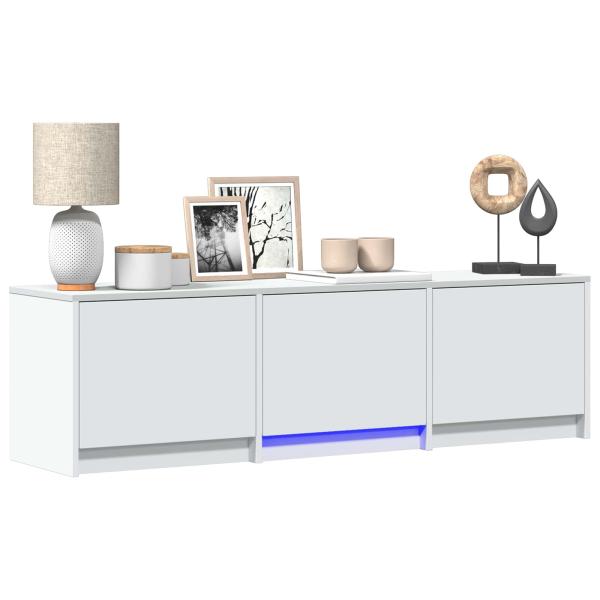 Fernsehschrank mit LED 140 x 34 x 40 cm Weiß Holzwerkstoff