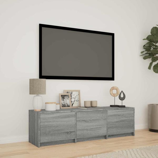ARDEBO.de - Fernsehschrank mit LED 140x34x40 cm Graues Sonoma Holzwerkstoff