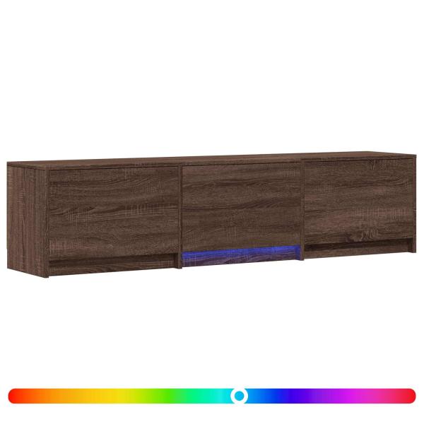 Fernsehschrank mit LED 165 x 34 x 40 cm Braun Eichen-Optik