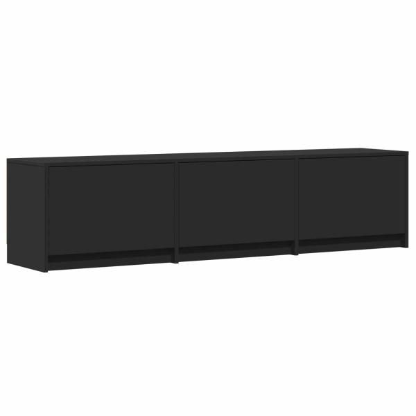 Fernsehschrank mit LED 165 x 34 x 40 cm Schwarz Holzwerkstoff
