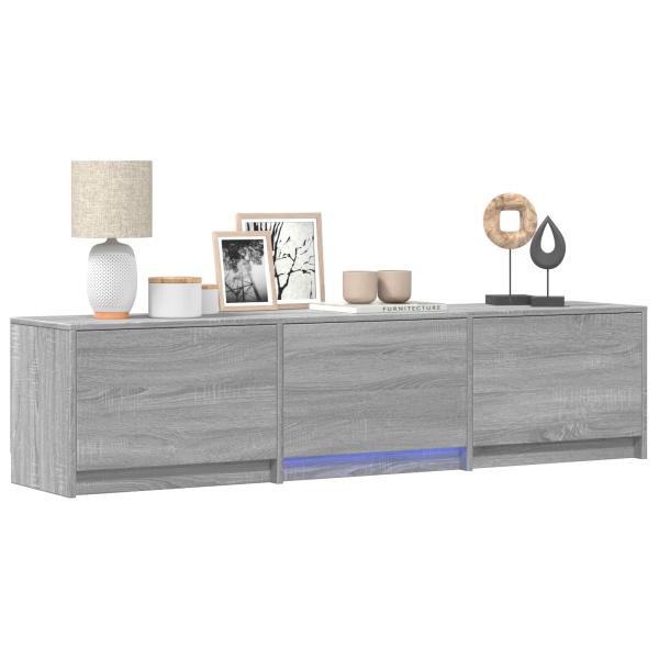 Fernsehschrank mit LED 165x34x40 cm Graues Sonoma Holzwerkstoff