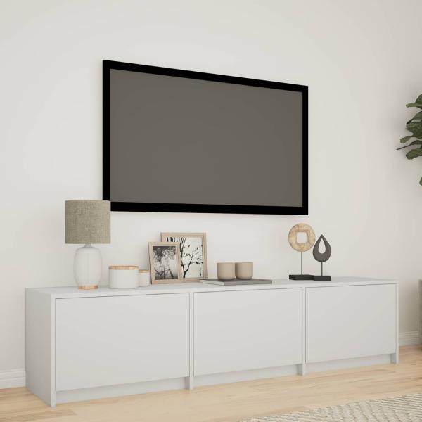 ARDEBO.de - Fernsehschrank mit LED 165 x 34 x 40 cm Weiß Holzwerkstoff