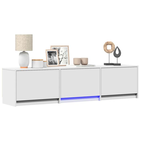 Fernsehschrank mit LED 165 x 34 x 40 cm Weiß Holzwerkstoff