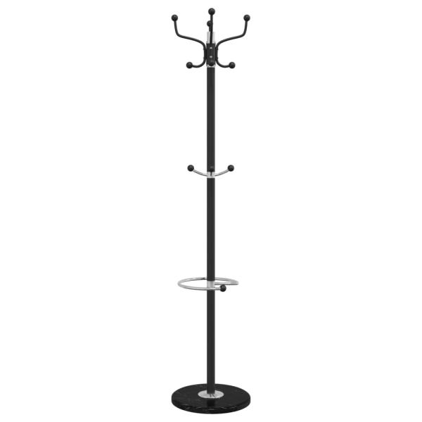 Garderobenständer mit Schirmhalter Schwarz 180 cm Eisen