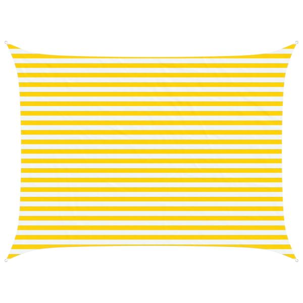 Sonnensegel Gelb und Weiß 4 x 3 m 100 % Polyester Oxford