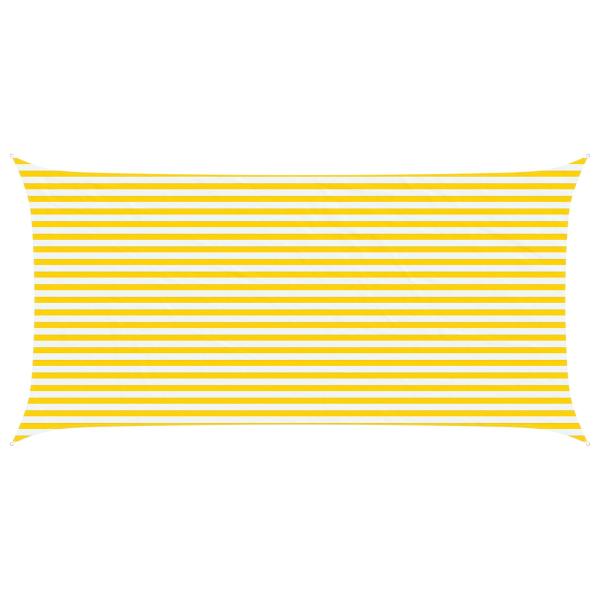 Sonnensegel Gelb und Weiß 3 x 6 m 100 % Polyester Oxford