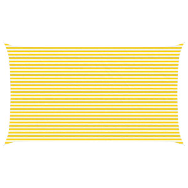 Sonnensegel Gelb und Weiß 7 x 4 m 100 % Polyester Oxford