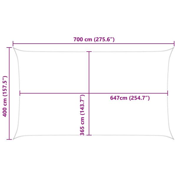 Sonnensegel Gelb und Weiß 7 x 4 m 100 % Polyester Oxford
