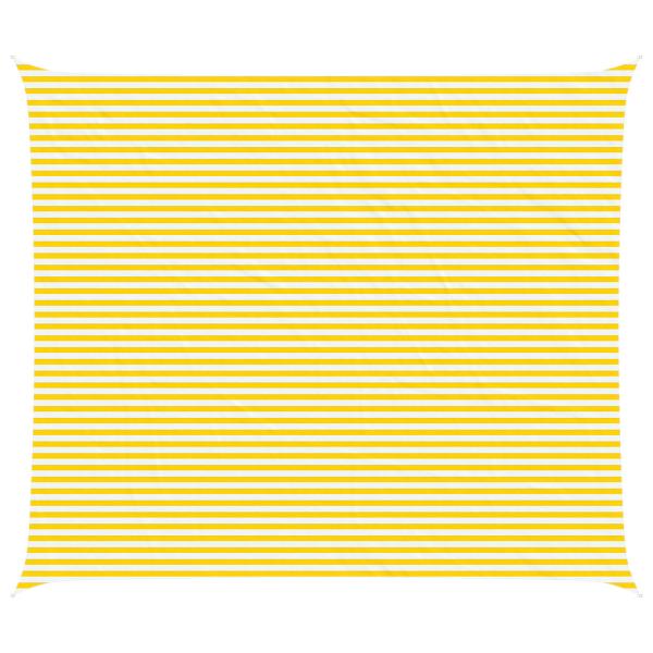 Sonnensegel Gelb und Weiß 7 x 6 m 100 % Polyester Oxford