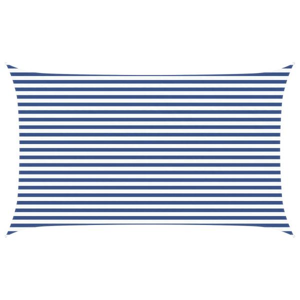 Sonnensegel Blau und Weiß 3 x 5 m 100 % Polyester Oxford