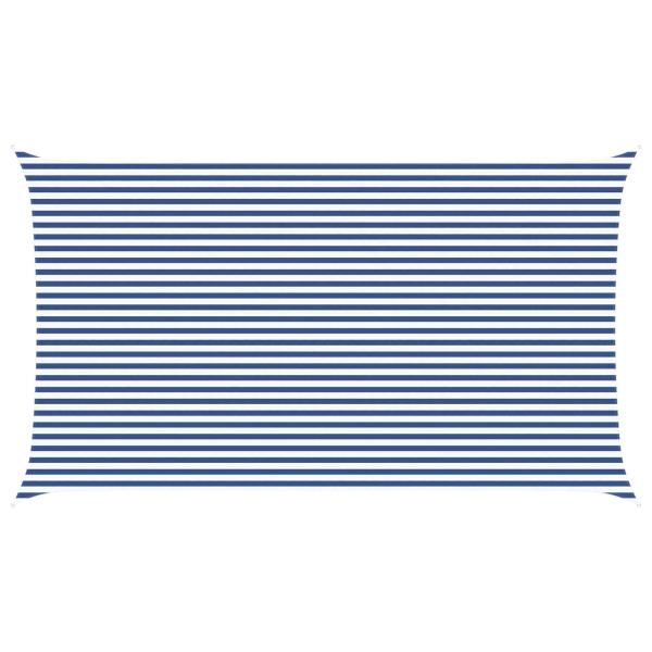 Sonnensegel Blau und Weiß 7 x 4 m 100 % Polyester Oxford