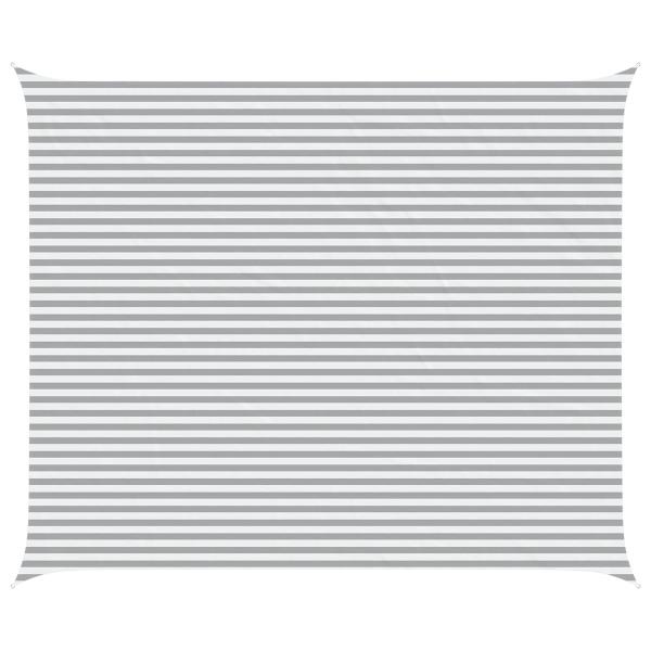 Sonnensegel Hellgrau und Weiß 6 x 5 m 100 % Polyester Oxford