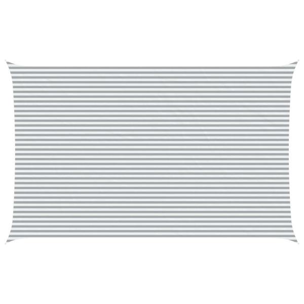 Sonnensegel Hellgrau und Weiß 8 x 5 m 100 % Polyester Oxford