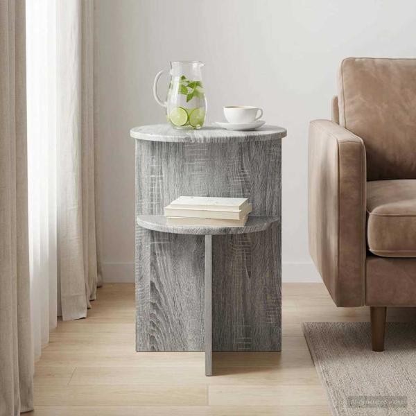 Beistelltisch Graues Sonoma Ø 39,5 x 55 cm Holzwerkstoff