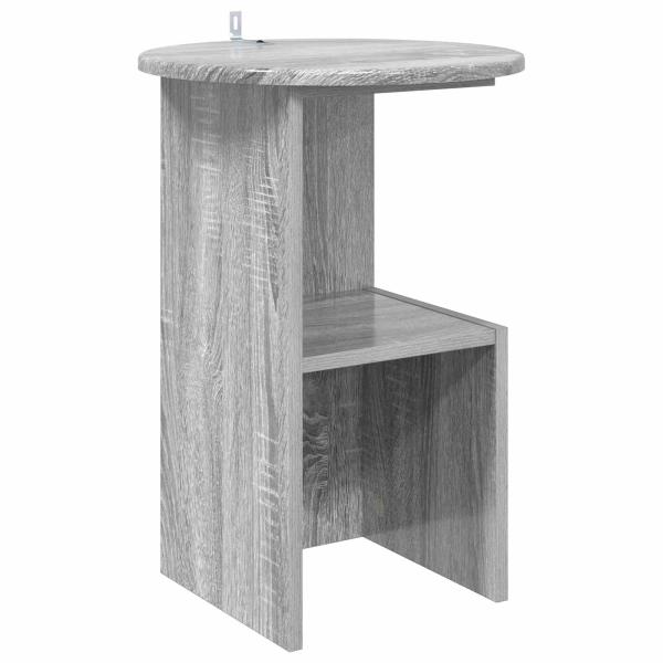 Beistelltisch Sonoma-Grau Ø 39,5 x 55 cm Holzwerkstoff