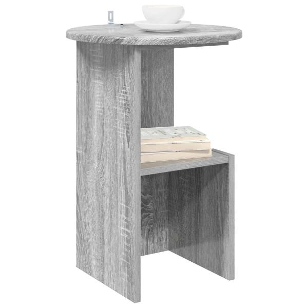 Beistelltisch Sonoma-Grau Ø 39,5 x 55 cm Holzwerkstoff