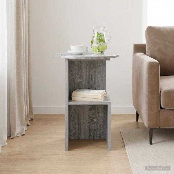 Beistelltisch Sonoma-Grau Ø 39,5 x 55 cm Holzwerkstoff