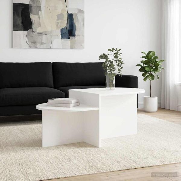 ARDEBO.de - Couchtisch Weiß 100 x 50 x 40 cm Holzwerkstoff