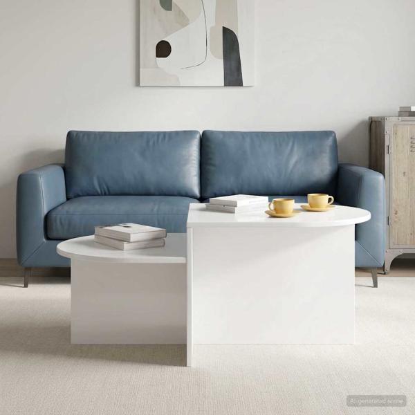 ARDEBO.de - Couchtisch Hochglanz Weiß 100 x 50 x 40 cm Holzwerkstoff