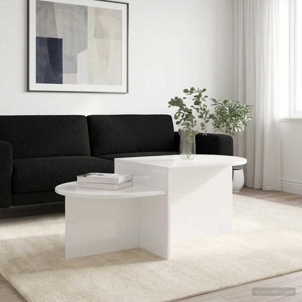 Couchtisch Hochglanz Weiß 100 x 50 x 40 cm Holzwerkstoff