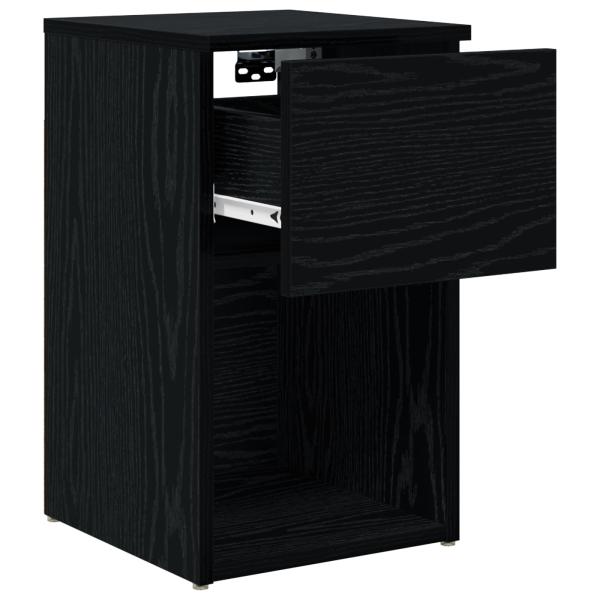 Bettschrank Schwarz Eichen-Optik 29 x 31,5 x 49 cm