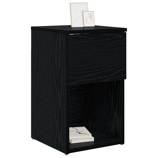 Bettschrank 2 Stk. Schwarz Eichen-Optik 29 x 31,5 x 49 cm