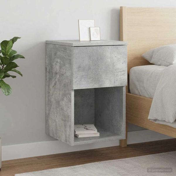 Bettschrank 2 Stk. Betongrau 29 x 31,5 x 49 cm Holzwerkstoff