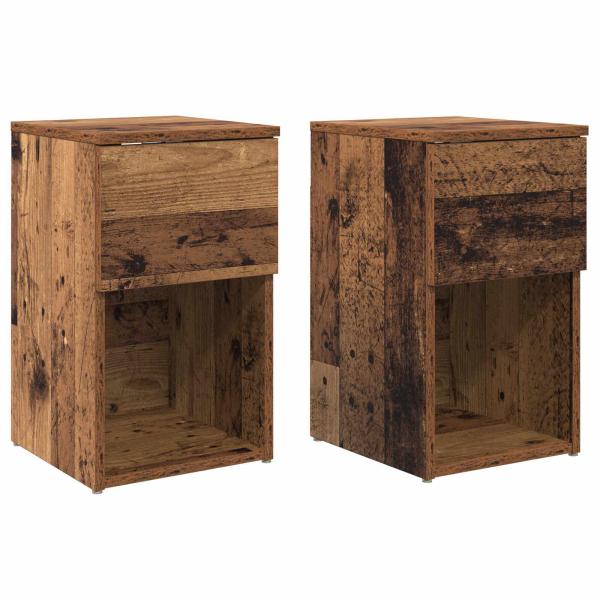 Bettschrank 2 Stk. Altholz 29 x 31,5 x 49 cm Holzwerkstoff