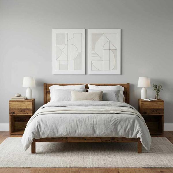 Bettschrank 2 Stk. Altholz 29 x 31,5 x 49 cm Holzwerkstoff