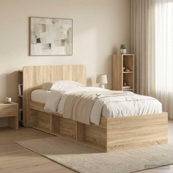 Kopfteil Schrank mit Speicher Sonoma-Eiche Holzwerkstoff