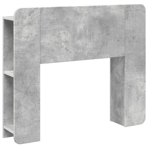Kopfteil Schrank mit Speicher Betongrau Holzwerkstoff